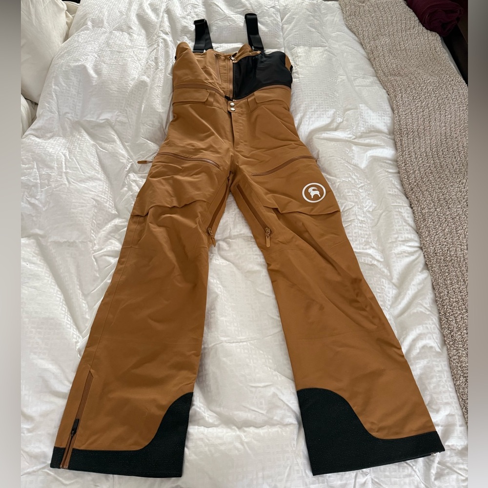 Backcountry Ski/Snowboarding Men’s Bib size Small Color Khaki/Caramel